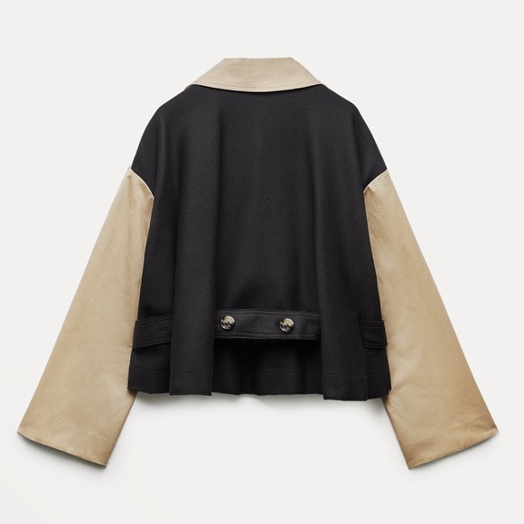 ZARA CONTRASTING WOOL BLEND TRENCH COAT XS NWT ZW COLLECTION